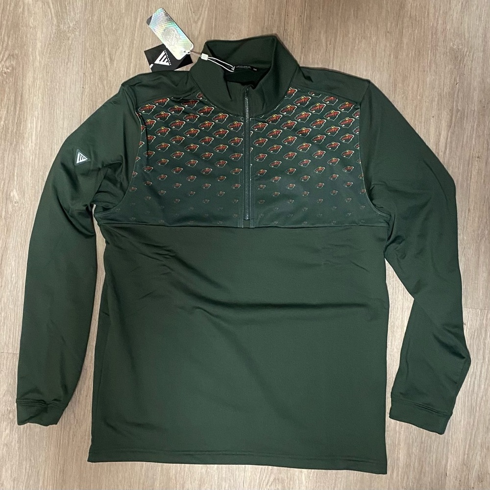 Minnesota Wild NHL x PGA Scout Midlayer Quarter-Zip Pullover Top - Hunter Green.